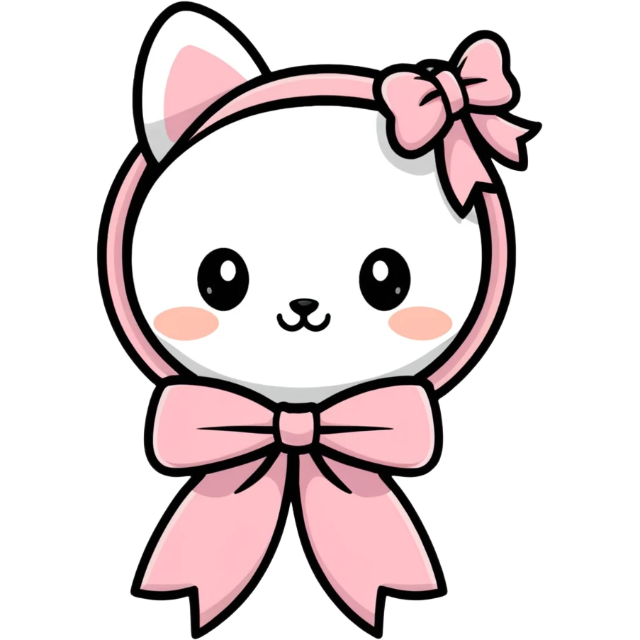A pink asthetic bow emoji