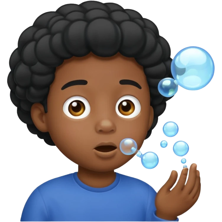 Bubble Blowing black Kid emoji