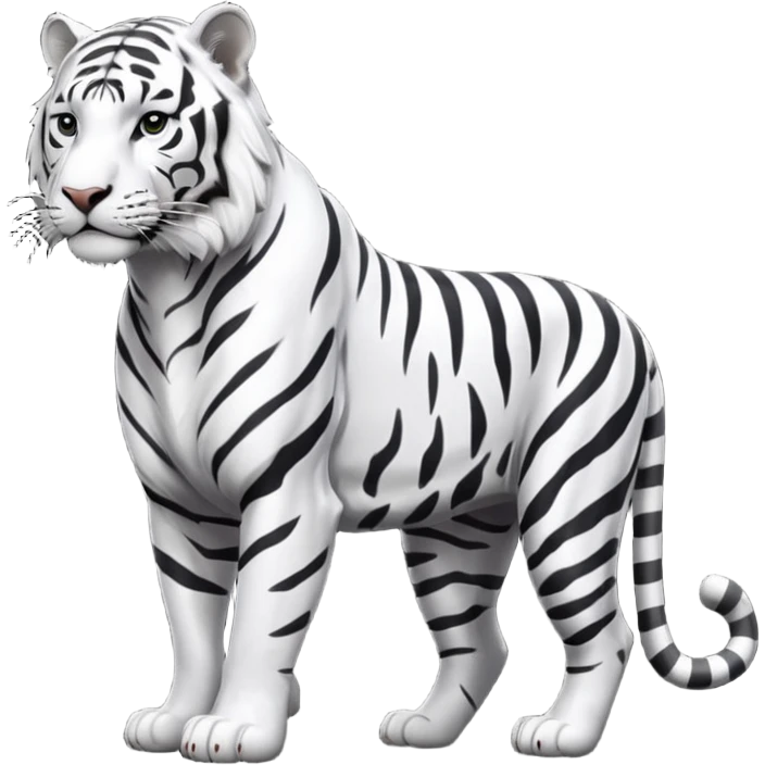 White tiger full with body emoji