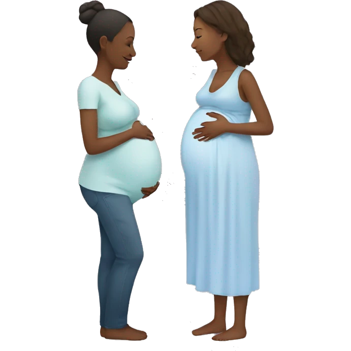 Pregnant woman with a doula emoji