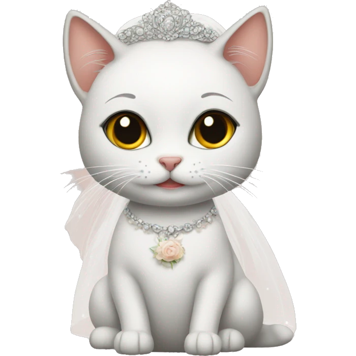 cat in bridal dress emoji