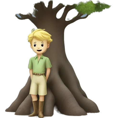 The little prince by the baobab tree emoji