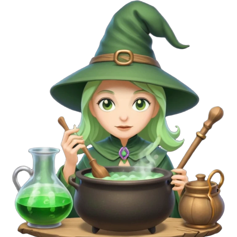 green witch cooking potion emoji