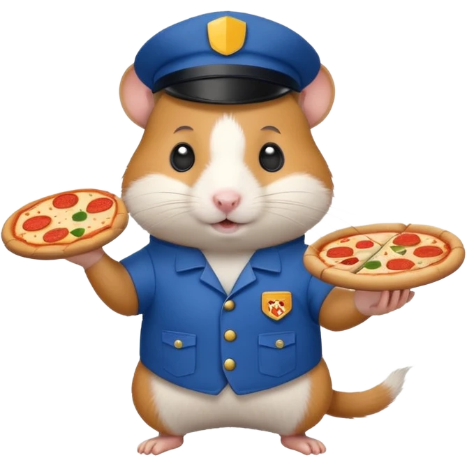 Hamster delivering pizza delivery man  emoji