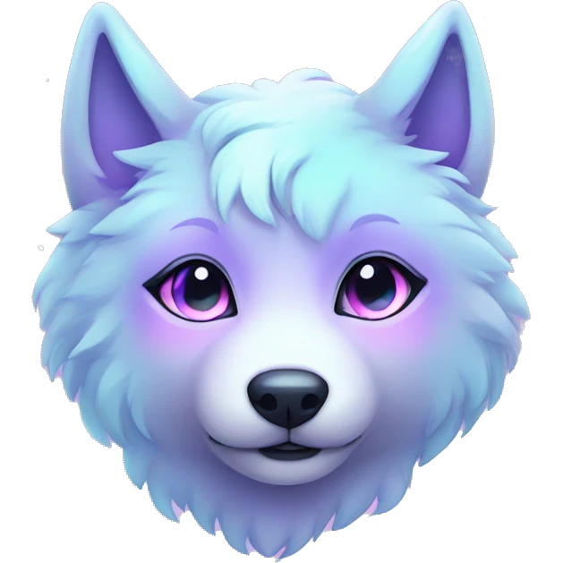 kawaii shiny pastel nebula wolf emoji