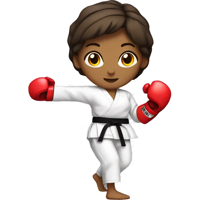 Karate girl with boxing gloves emoji
