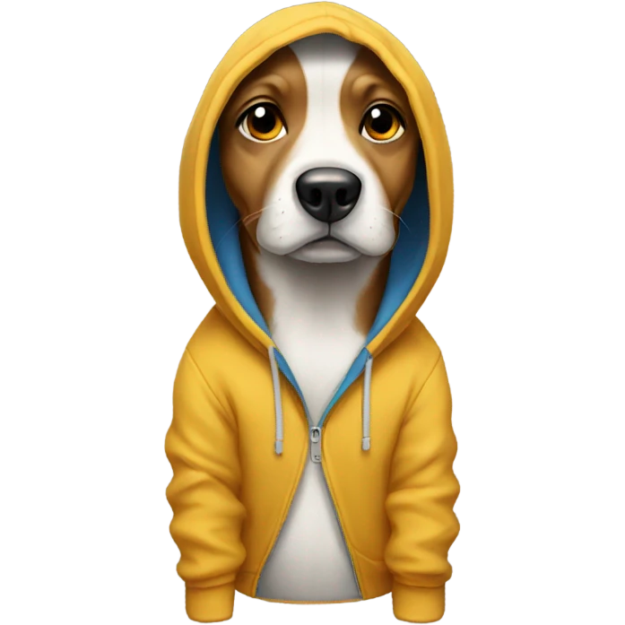Dog wearing a hoodie emoji