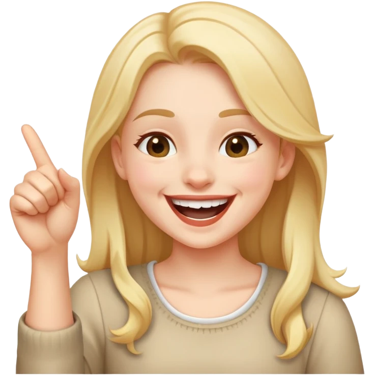 A girl laughing and pointing  emoji