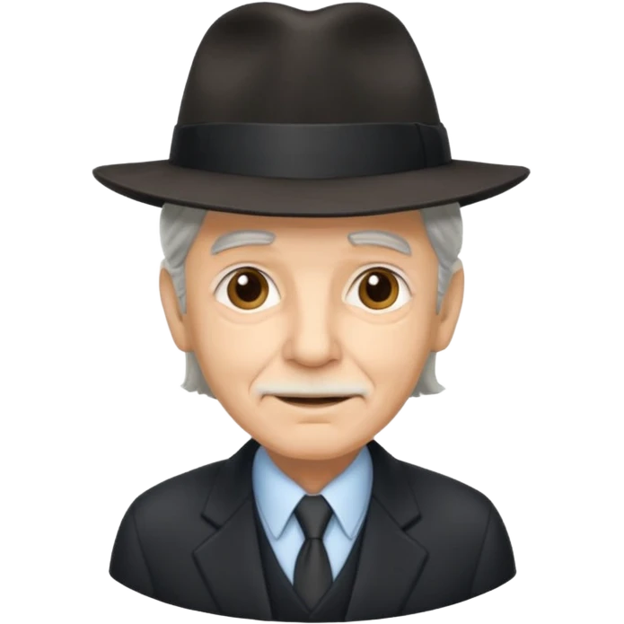 Elderly men with hats long hair with black shoot emoji