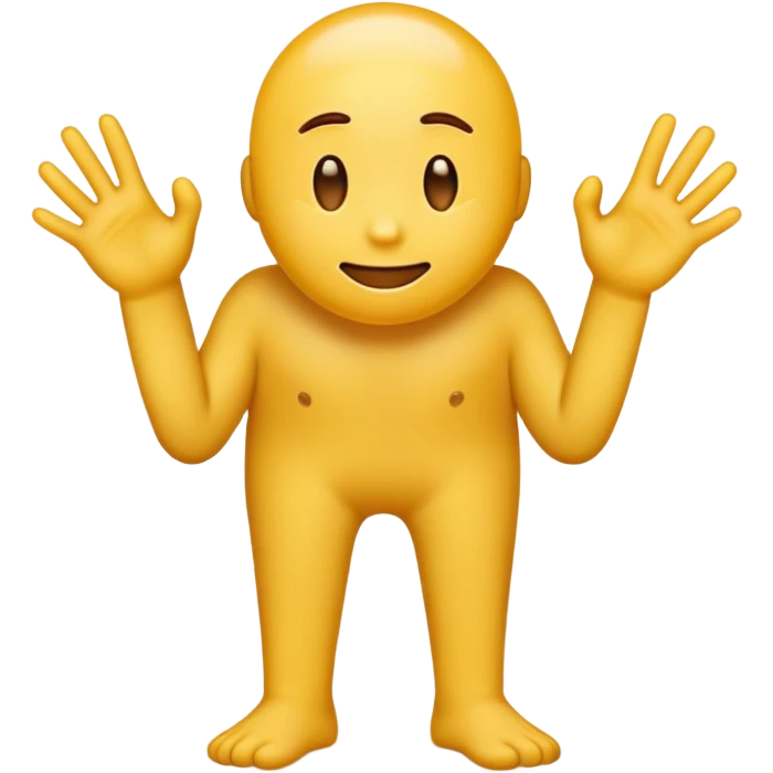 Classic yellow emoji, spreading his asshole with his fingers so you can see inside his ass, with feet out emoji
