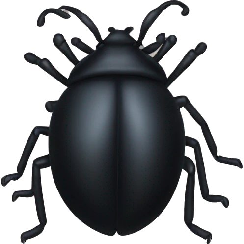 Black bug pooping emoji
