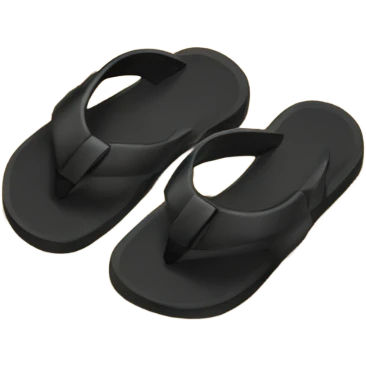 Black sandals lying on the sand emoji