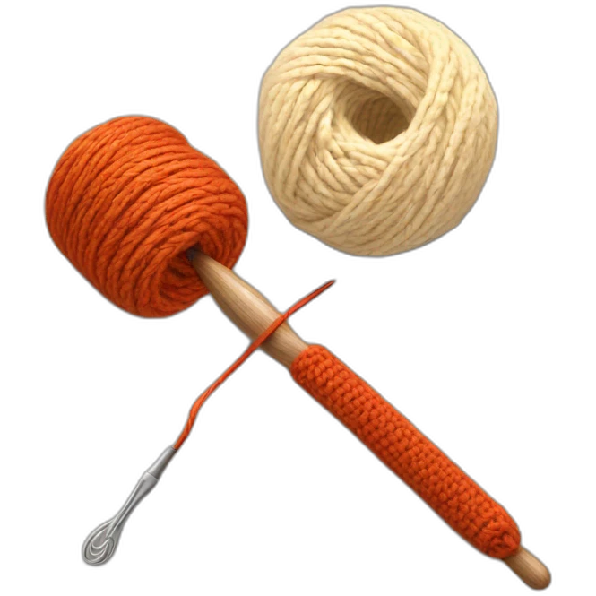 crochet hook and yarn emoji