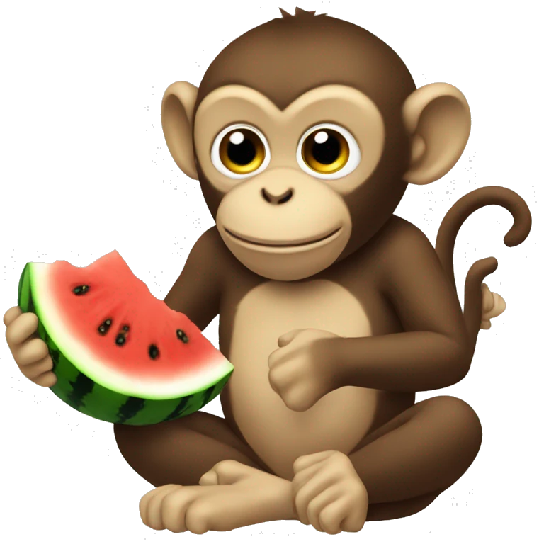 Monkey eating watermelon emoji