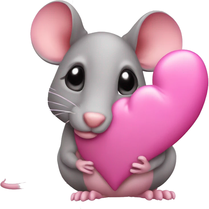 Rat heart pink emoji