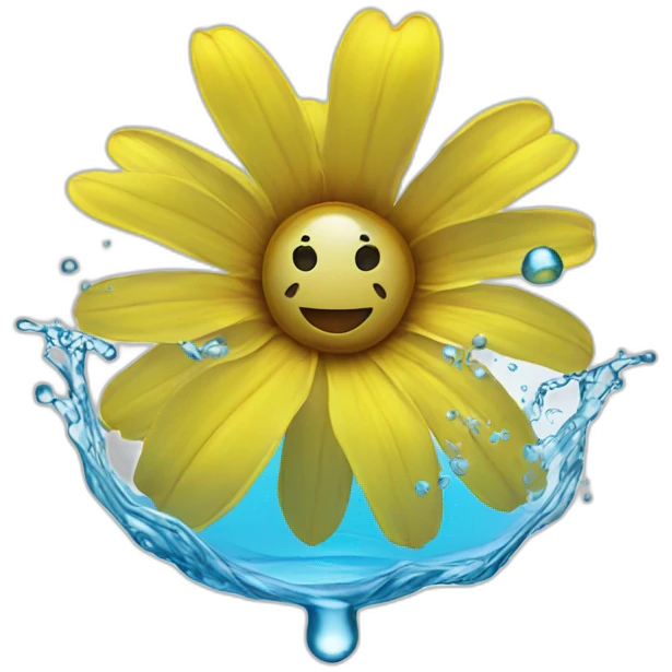flower inside drops of water emoji