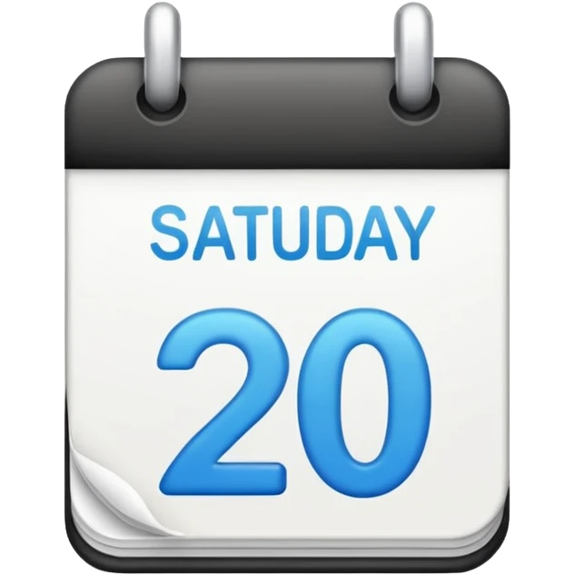 ios emoji styles for calendar that showed date 27 and titled Saturday emoji