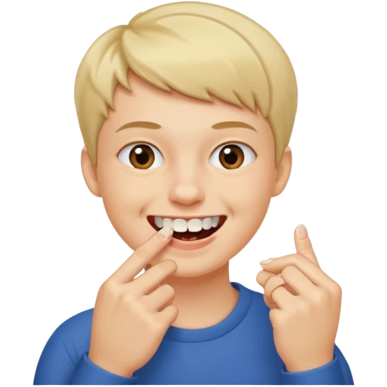 Emoji gêne et content qui mort un seule ongle Et on voit ses dents plus flatter  emoji