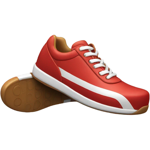 red smooth shoe with white stripe on it. in the style of sonic the hedgehog emoji