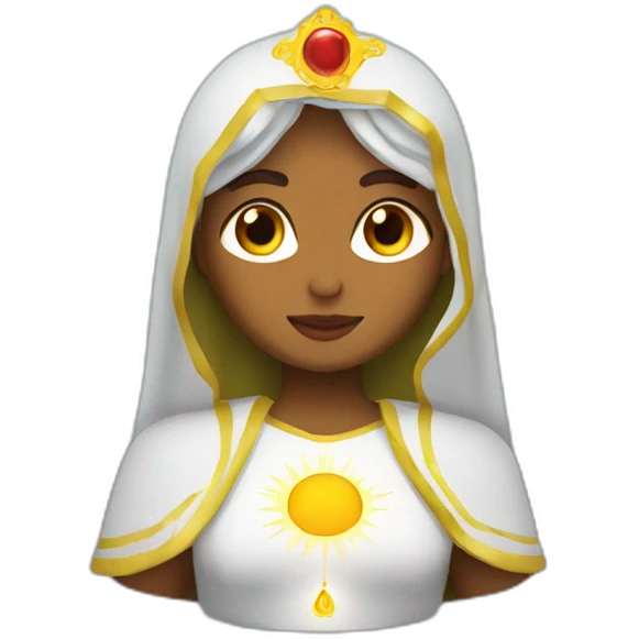 Virgen con halo rezando emoji