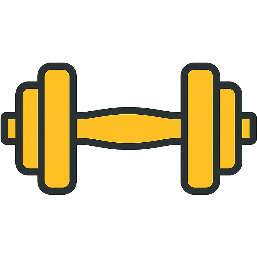 gold and black outlined icon for Gym emoji