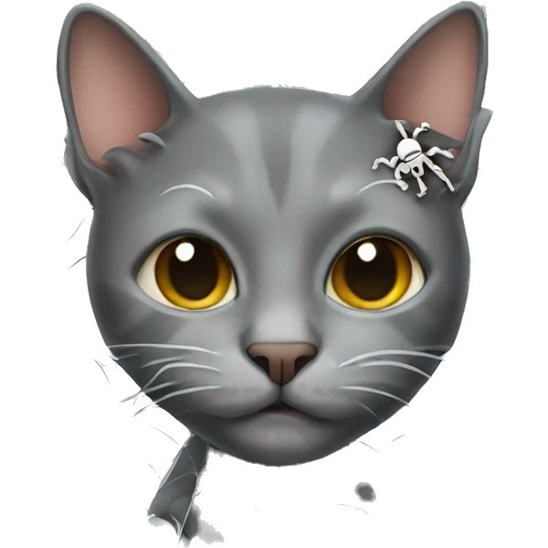 the cat with spider web and skeletons emoji