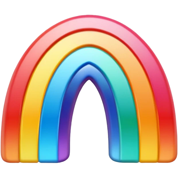 A 3d, not too detailed rainbow prismatic icon emoji