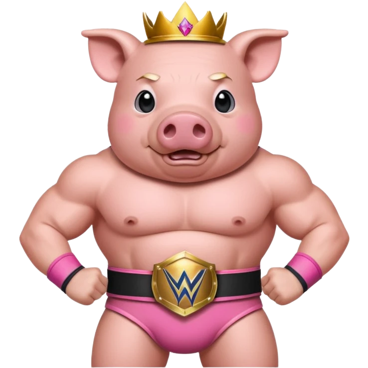 Pig with wwe championship  emoji
