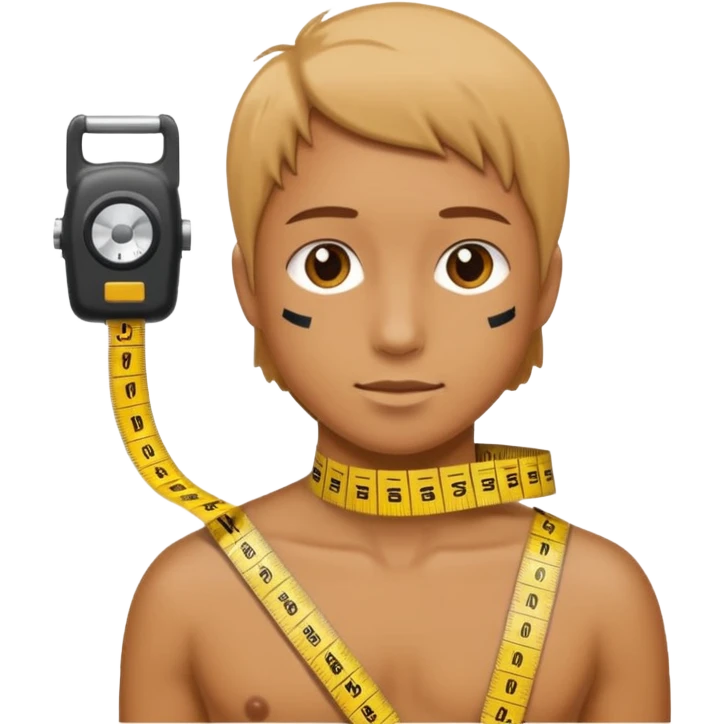 measuring tape wrapped around a figure emoji