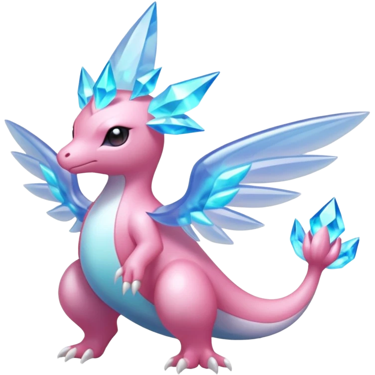 Shiny luminescent translucent diaphanous Diancie-Palkia-Amaura-Aurorus-Salamence-aesthetic-fusion emoji