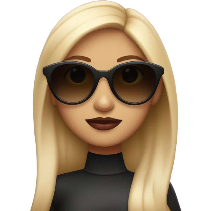 A girl with sunglasses and juicy lips emoji