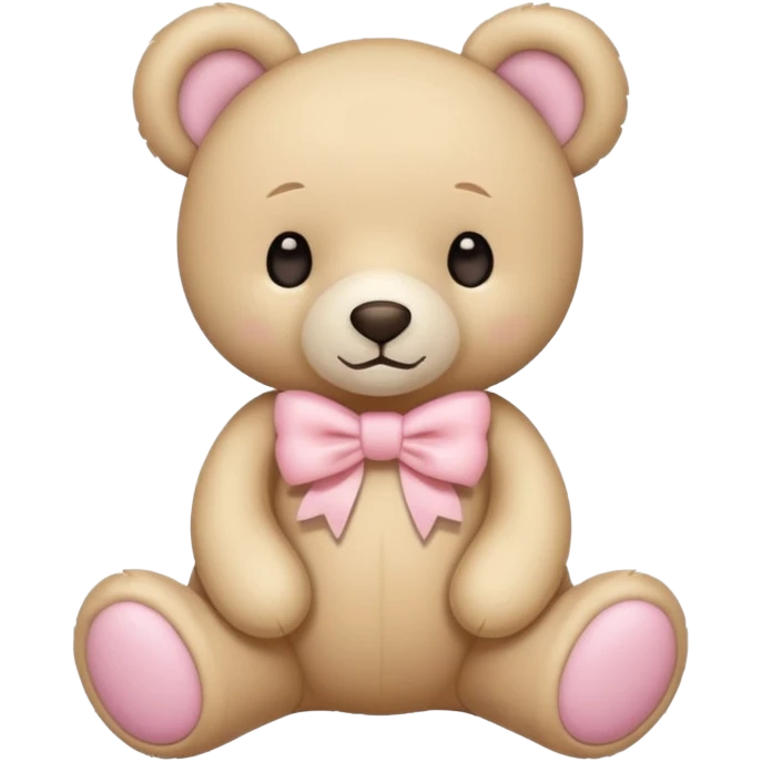 teddy bear with pastel pink bow emoji