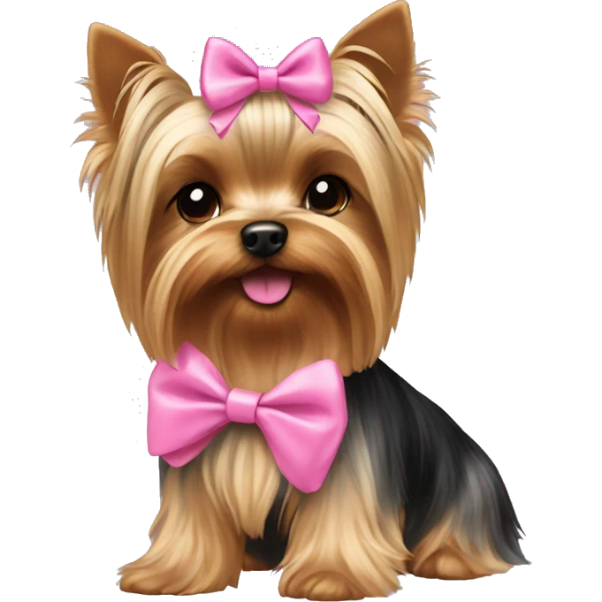 Yorkie with pink bow emoji