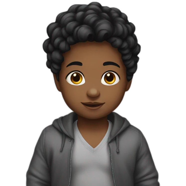 Black hair 2 years baby emoji