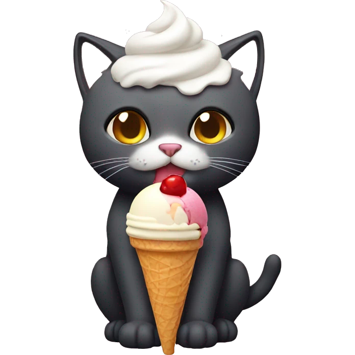 Cat with an ice cream  emoji