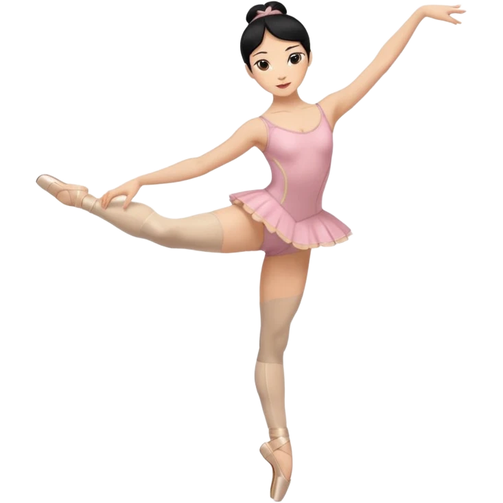 WOMAN BALLET DANCER BLACK HAIR AND NOT IN TUTU ONLY TWO LEGS emoji