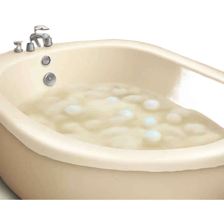 bubble bath in light beige bath tub emoji