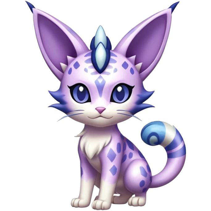 Shiny Exotic Cute Meowth-Espeon-Purrloin-Mew-Meowstic-Hybrid-Creature with pattern-markings emoji