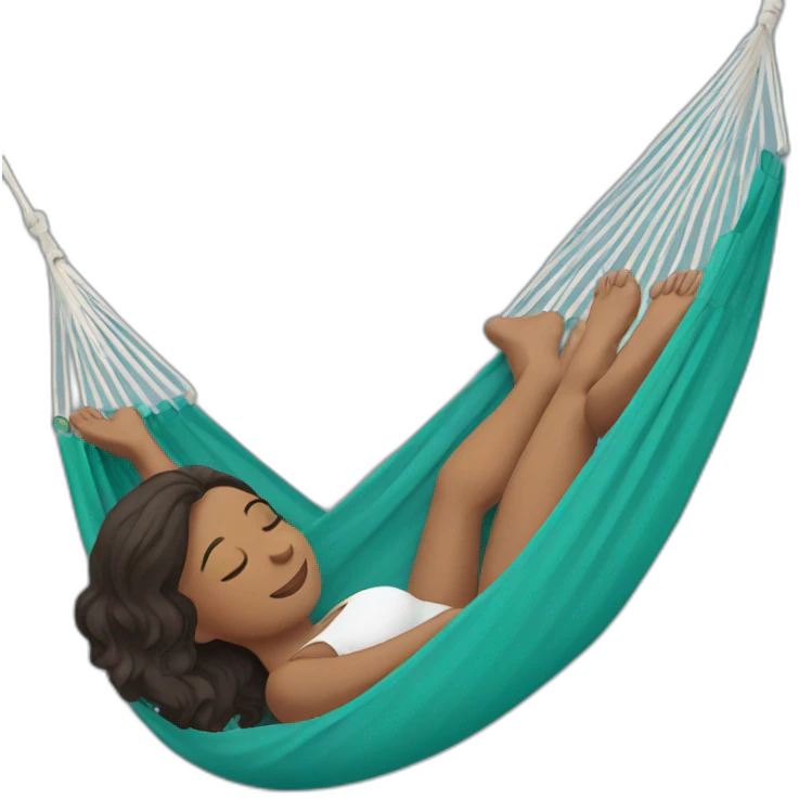 Woman laying in hammock emoji