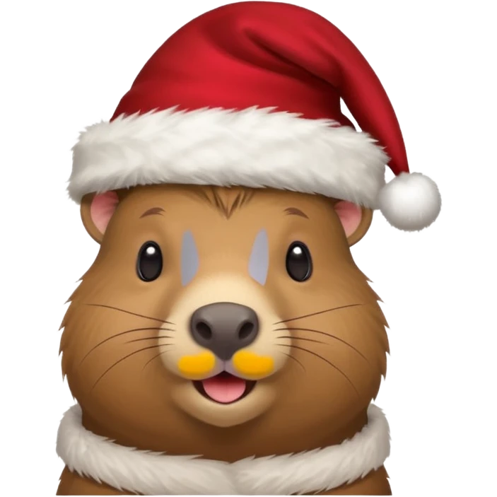 Capibara con gorro de navidad emoji