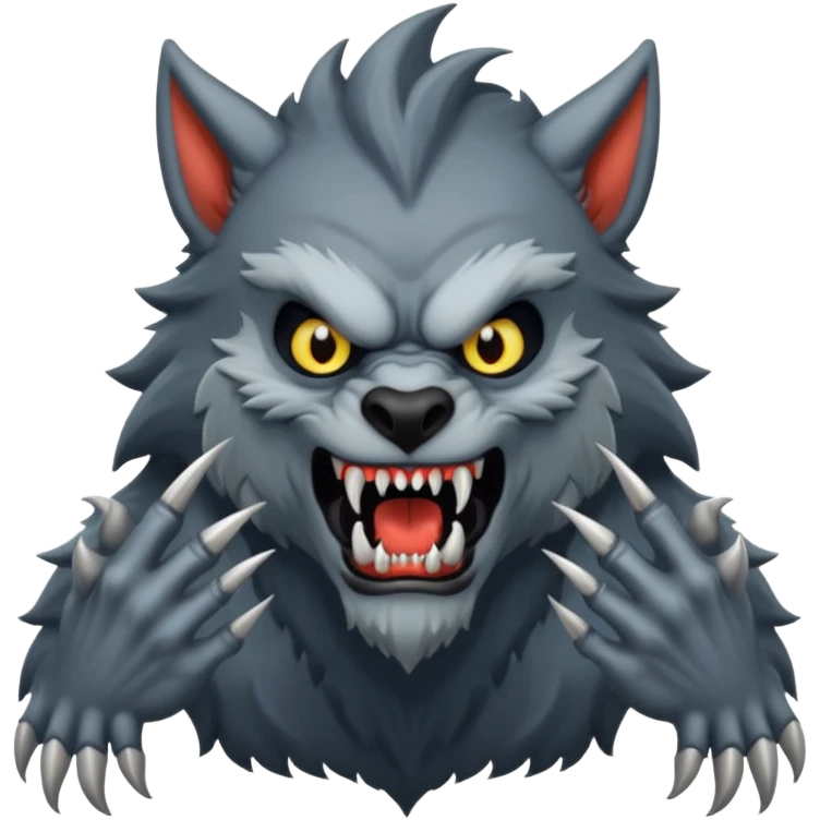 Werewolf mixed with a monster  full body tall and creepy  emoji