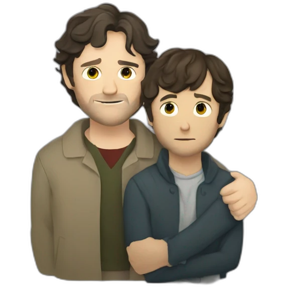 Hannibal Lecter and Will Graham hug emoji