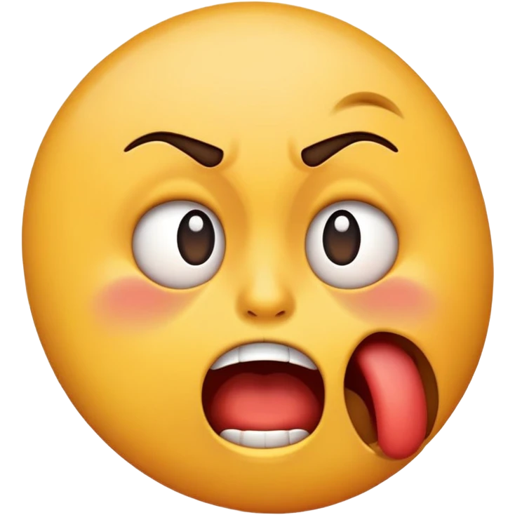 an emoji  that’s choking it self but not in a death way more in a way that’s like it’s very annoyed and agitated  emoji