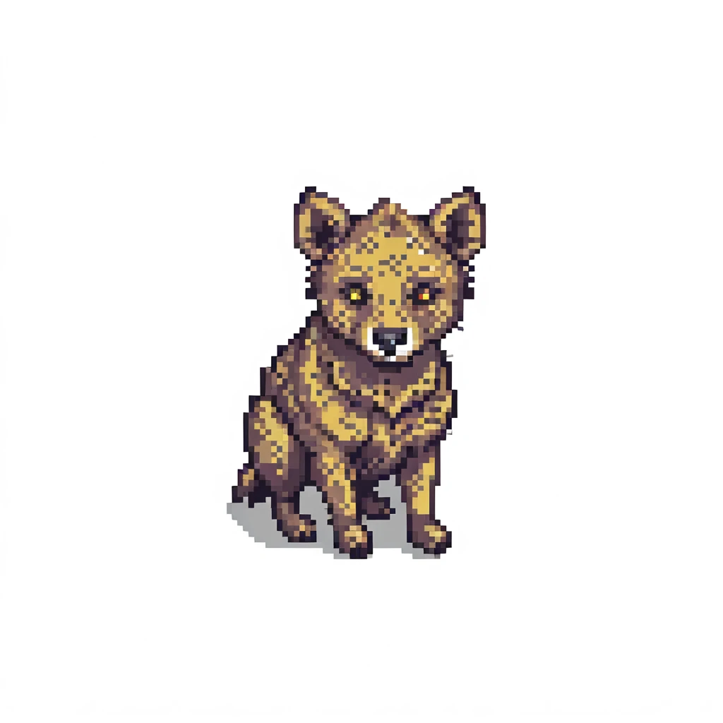 hyena, pixel art style emoji
