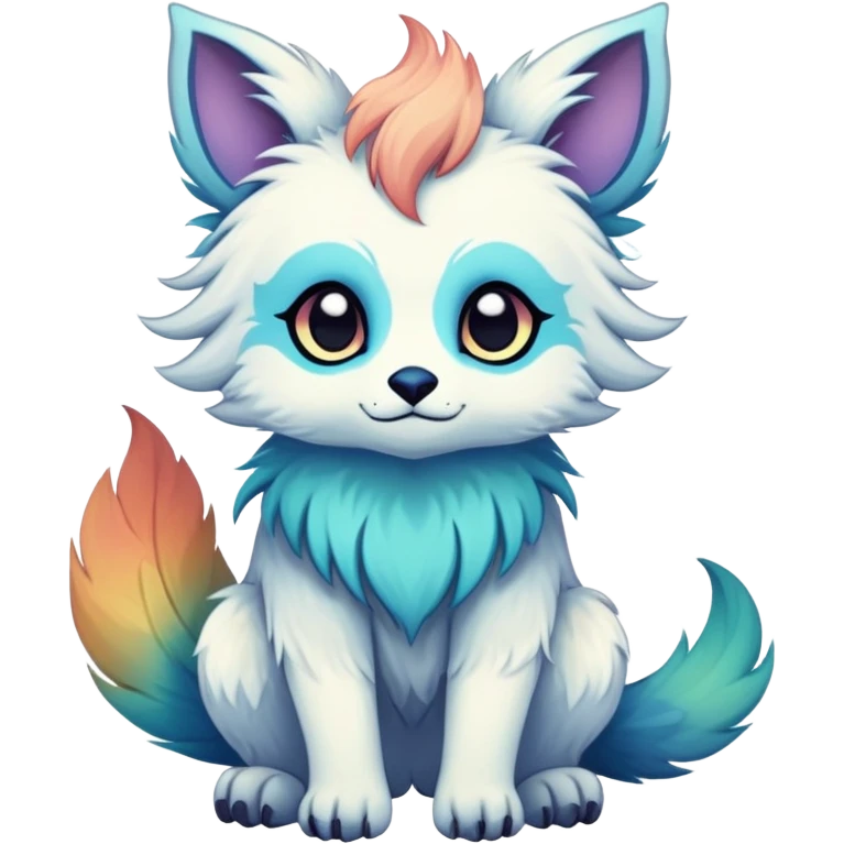 cute Kawaii edgy ethereal fantasy animal fursona Fionbri creature by griffsnuff & LiLaiRa & Falvie with exotic colors full body emoji