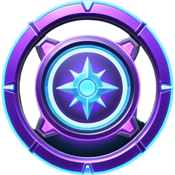 Futuristic glowing portal badge icon, circular emblem, neon blue and purple energy ring, subtle particles and light cracks, Level 01 text, sci-fi web3 game UI style, high detail, centered, dark background, 3D game asset, sharp and minimal emoji