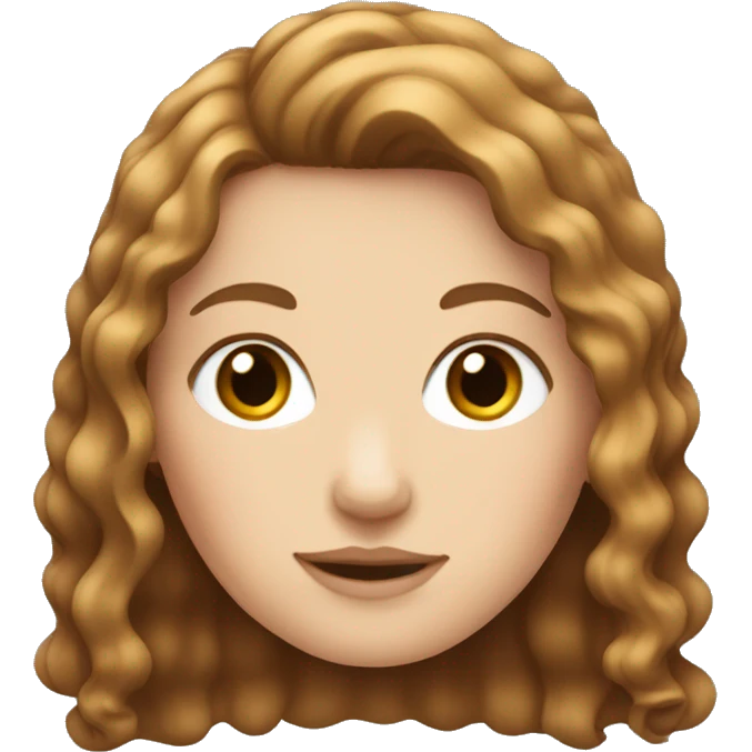 White girl with brown wave hair emoji