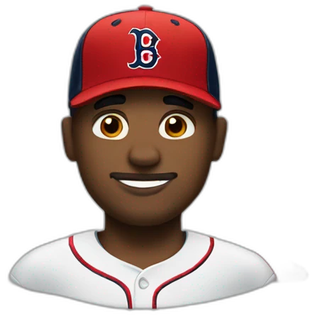 Man with Red Sox hat on emoji