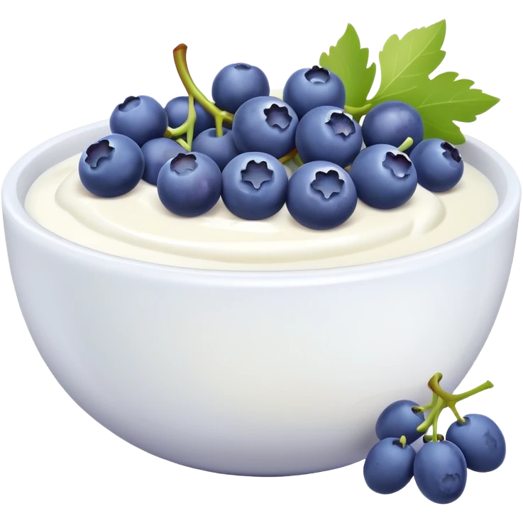 yoghurt bowl with grapes and blueberries emoji