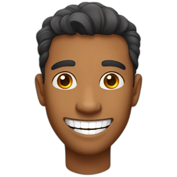 brown man smiling with missing teeth emoji